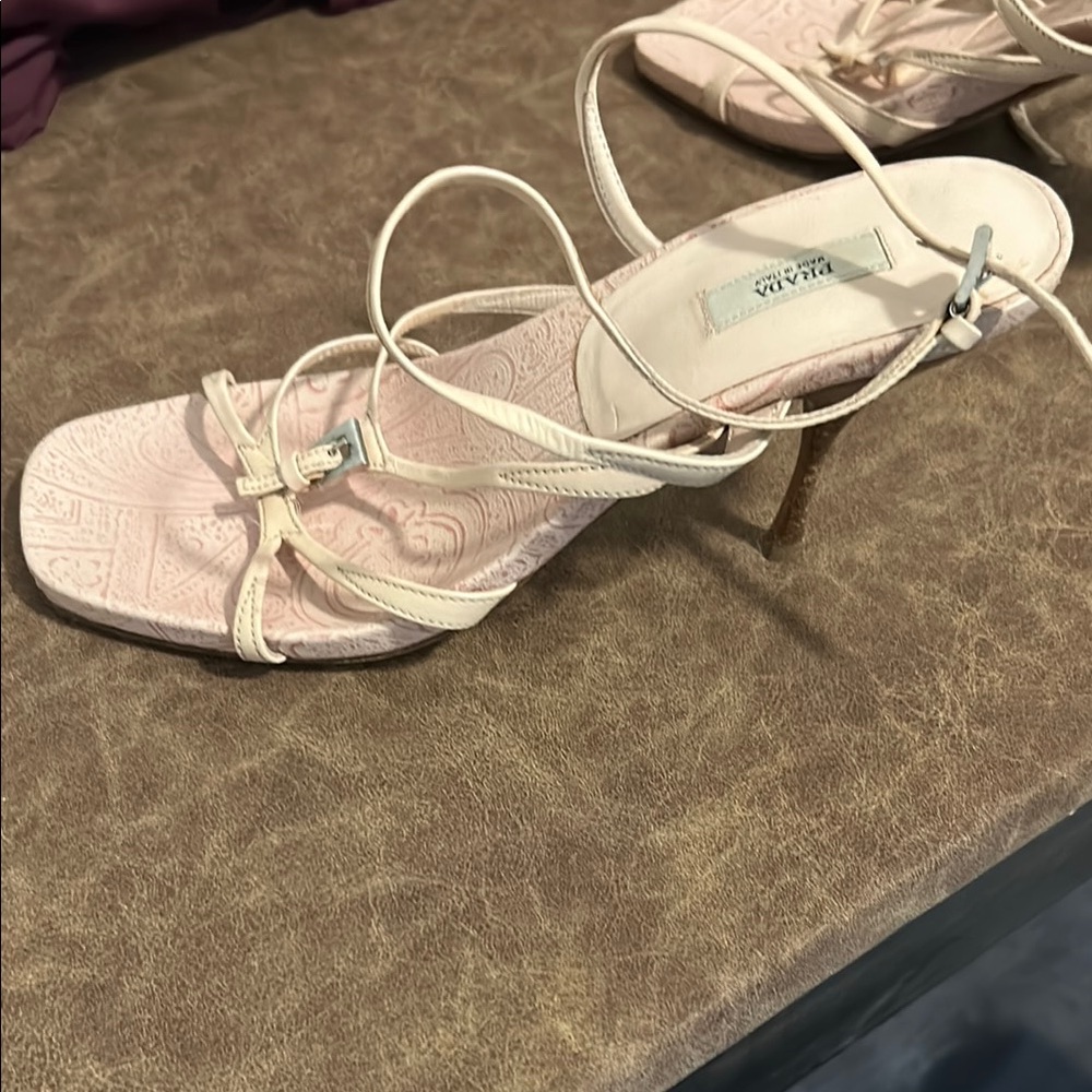 Prada Pink Strappy Heels for Formal Occasions